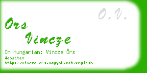 ors vincze business card